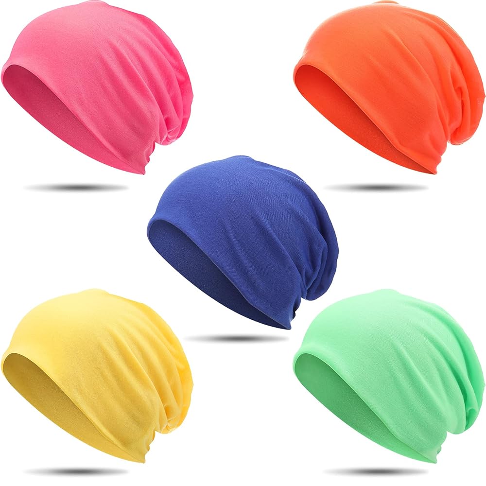 Syhood 5 Pcs Unisex Slouchy Beanie Hats for Men Women Summer
